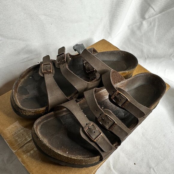 Birkenstock - Florida Sandals - Brown Leather Slip-ons - EU Size 42 - Picture 4 of 9